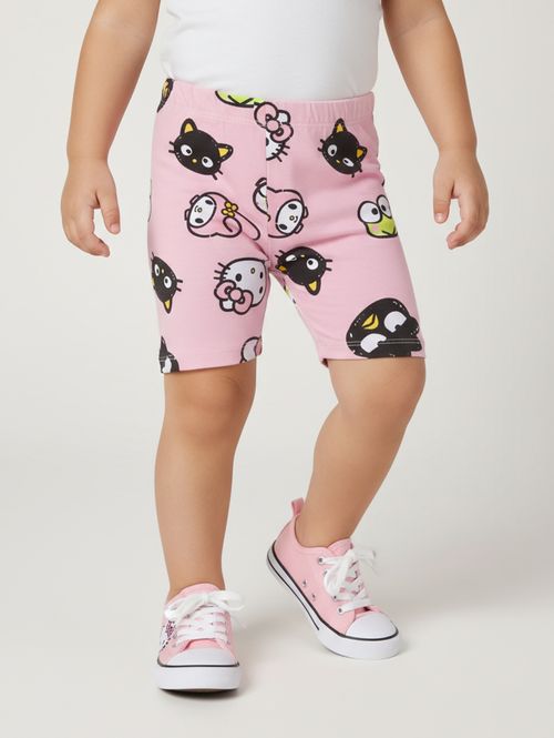 Bermuda Cotton Hello Kitty Infantil Para Bebê- ROSA CLARO