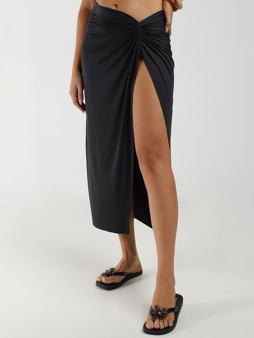 Saída de Praia Longa Com Torção Mormaii Feminina PRETO