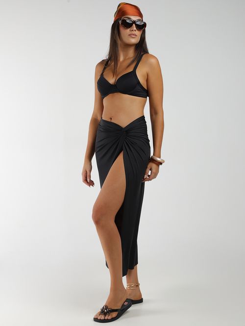 Saída de Praia Longa Com Torção Mormaii Feminina PRETO