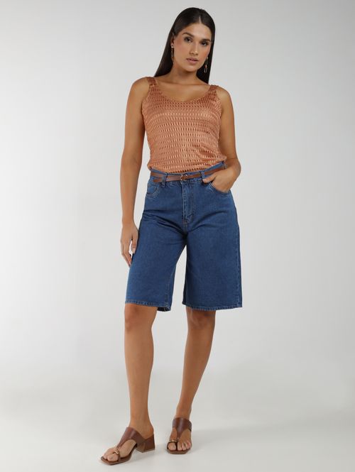 Blusa Malha Tricot Metalizada Autentique Feminina DOURADO