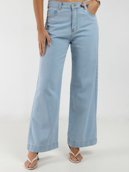 Calça Jeans Wide Leg Feminina AZUL