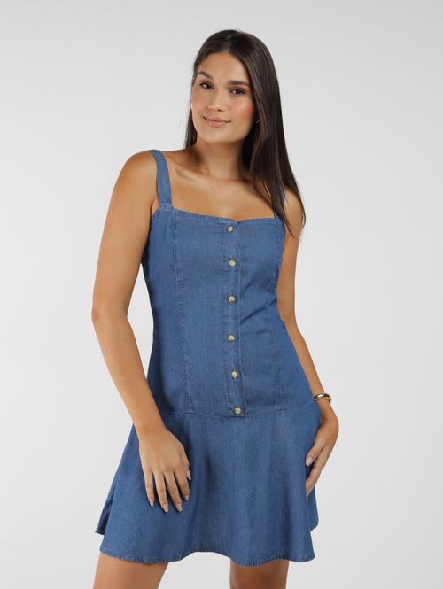Vestido Jeans Mini Feminino AZUL