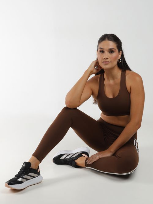 Calça Legging Poliamida Listras Vels Feminina MARROM