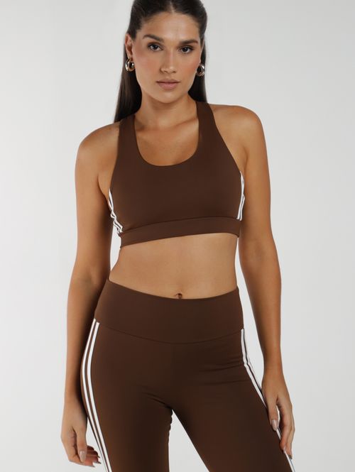 Top Fitness Com Bojo Feminino MARROM