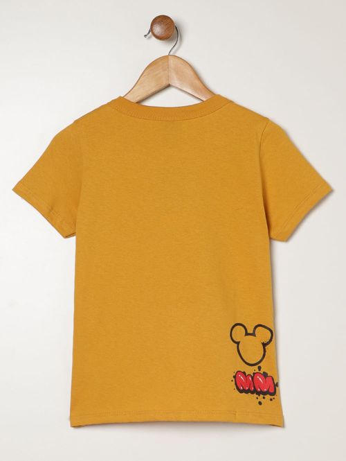 Camiseta Disney Manga Curta Infantil Para Menino- AMARELO