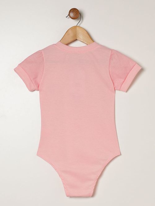Body Canelado Infantil Para Menina - ROSA