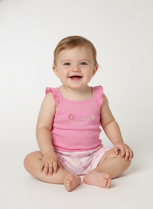 Conjunto Curto Suedine Infantil Para Bebê - ROSA