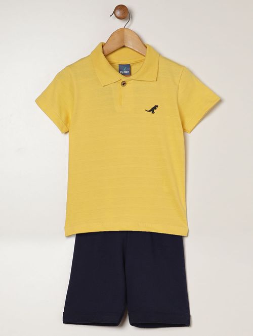 Conjunto Curto Infantil Para Menino- AMARELO