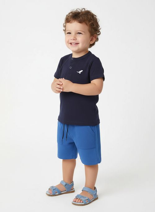 Conjunto Moletinho Curto Infantil Para Menino - MARINHO