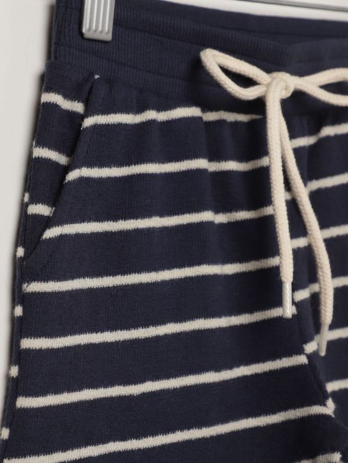 Conjunto Curto Listrado Infantil Para Menino - MARINHO