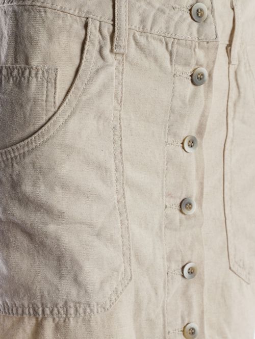 Saia Linho Mini Sawary Feminina NATURAL