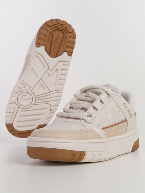 Tênis Casual Juvenil Para Menina - OFF WHITE/BEGE
