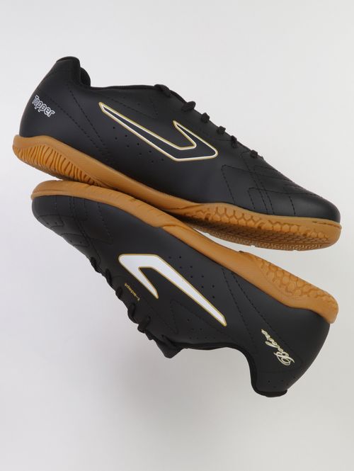 Chuteira Futsal Boleiro VI Topper Masculina PRETO/BRANCO/DOURADO