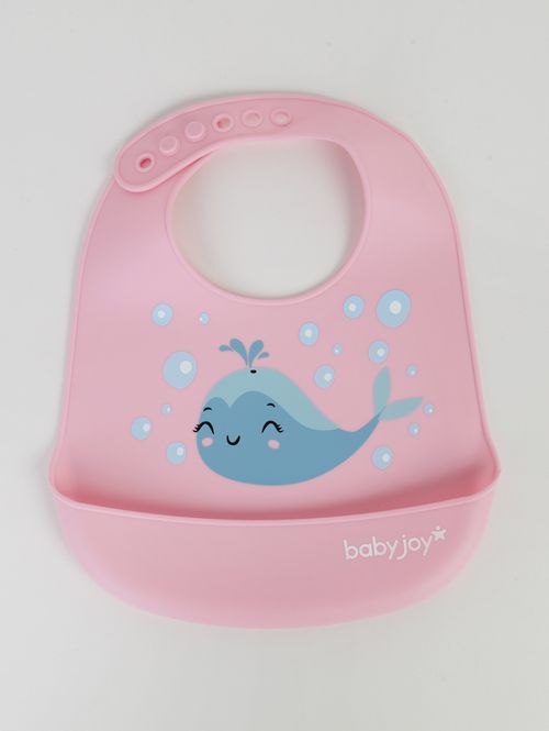 Babador Silicone Infantil Para Bebê - ROSA CLARO