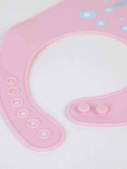 Babador Silicone Infantil Para Bebê - ROSA CLARO