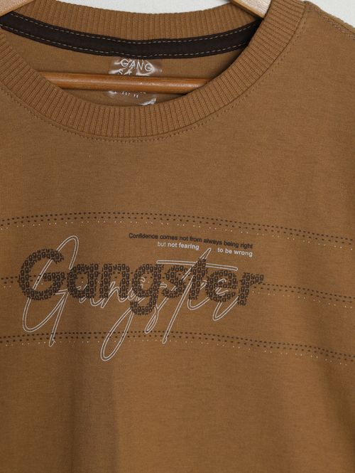 Camiseta Manga Longa Infantil Para Menino - CARAMELO