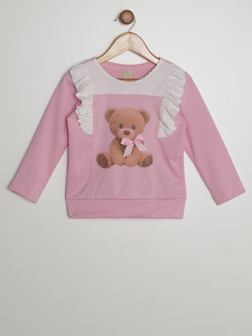 Blusa Manga Longa Infantil Para Menina - ROSE