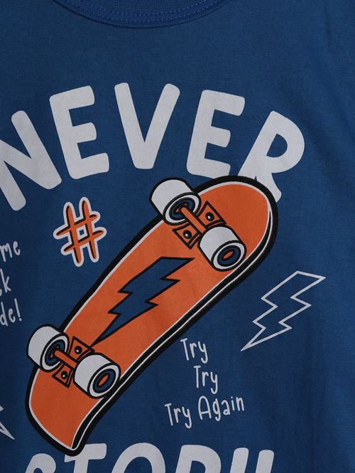 Camiseta Manga Longa Infantil Para Menino - AZUL