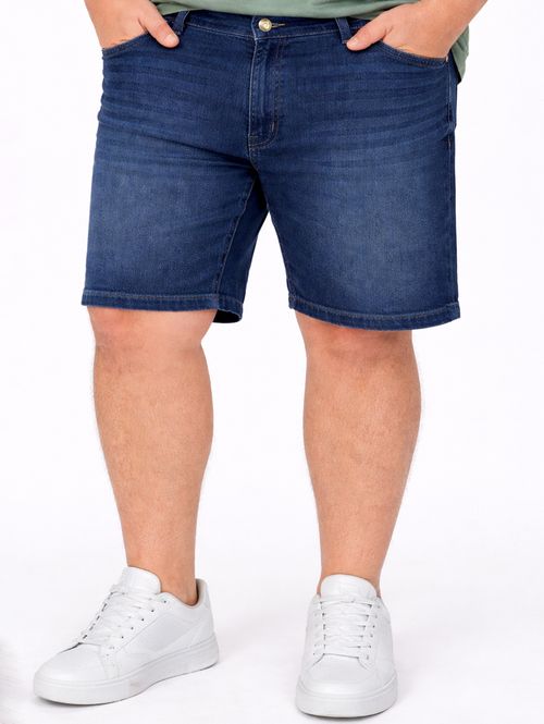Bermuda Jeans Plus Size Masculina AZUL