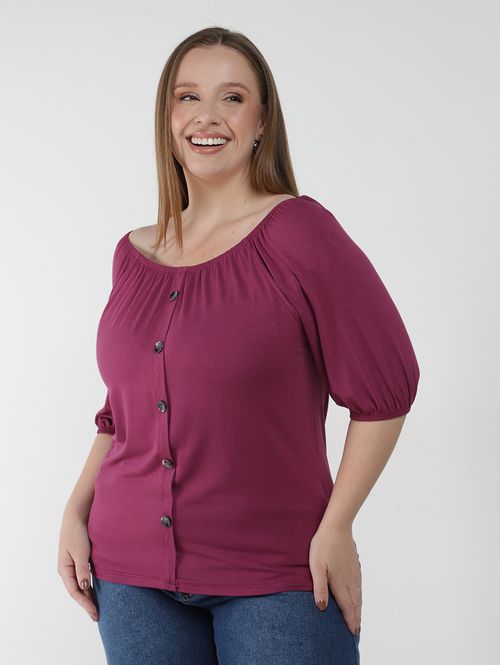 Blusa Ciganinha Plus Size Feminina VINHO