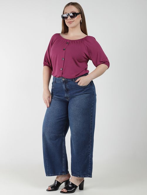 Blusa Ciganinha Plus Size Feminina VINHO