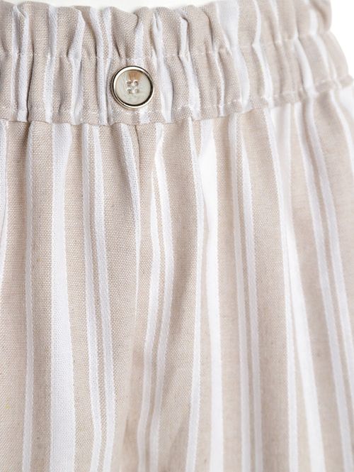 Short Linho Listrado Feminino NATURAL