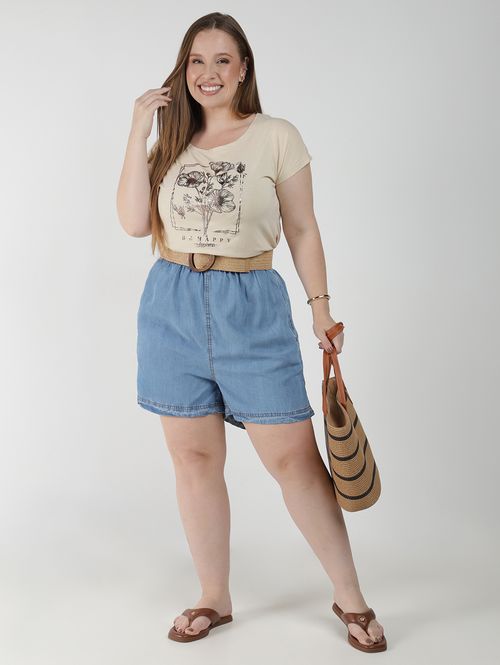 Short Jeans Plus Size Feminina AZUL