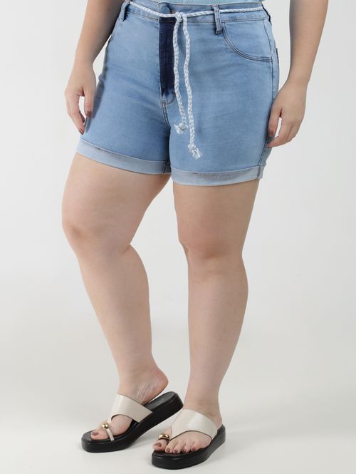 Short Jeans Plus Size Feminino AZUL