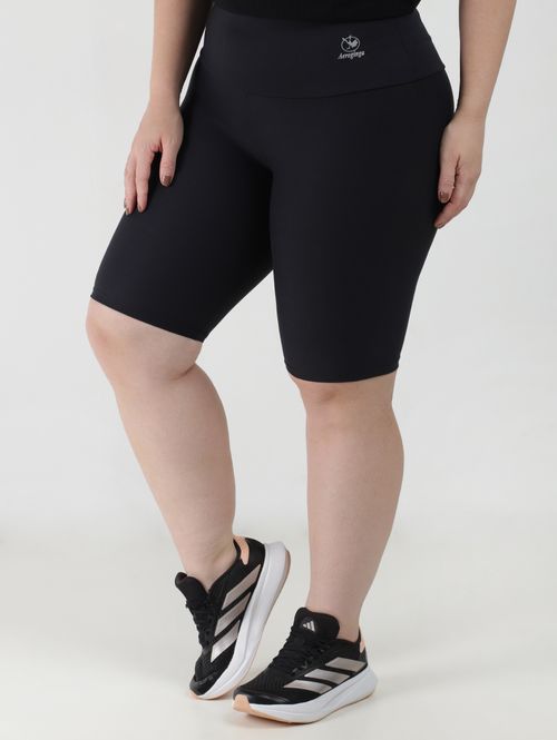 Bermuda Ciclista Plus Size Feminina Preto