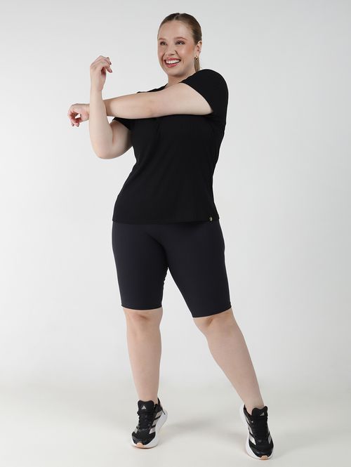 Bermuda Ciclista Plus Size Feminina Preto