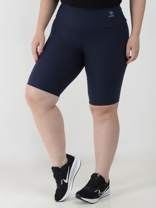 Bermuda Ciclista Plus Size Feminina Azul Marinho
