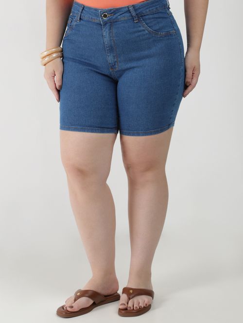 Bermuda Jeans Plus Size Feminina AZUL