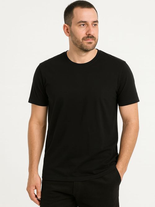 Camiseta Básica Manga Curta Masculina PRETO