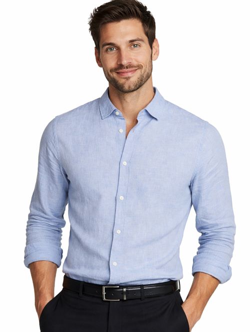 Camisa Linho Masculina AZUL