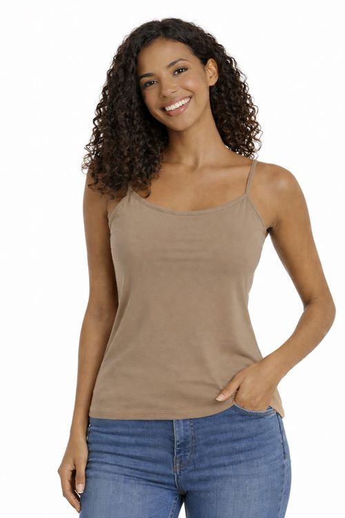 Blusa Regata Básica Autentique Feminina Bege