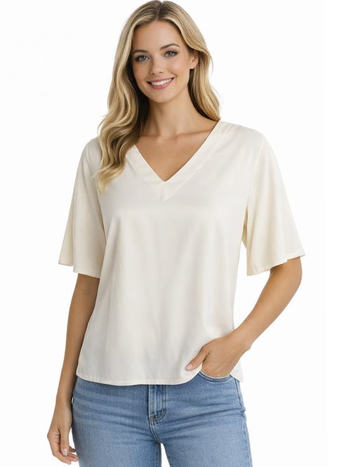 Blusa Manga Ampla Autentique Feminina BEGE