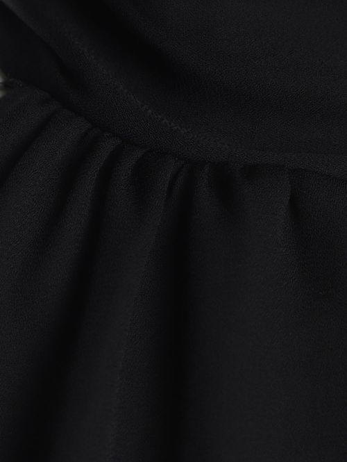 Blusa Crepe Gola Alta Feminina PRETO