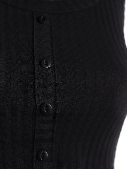 Blusa Regata Canelada Feminina PRETO