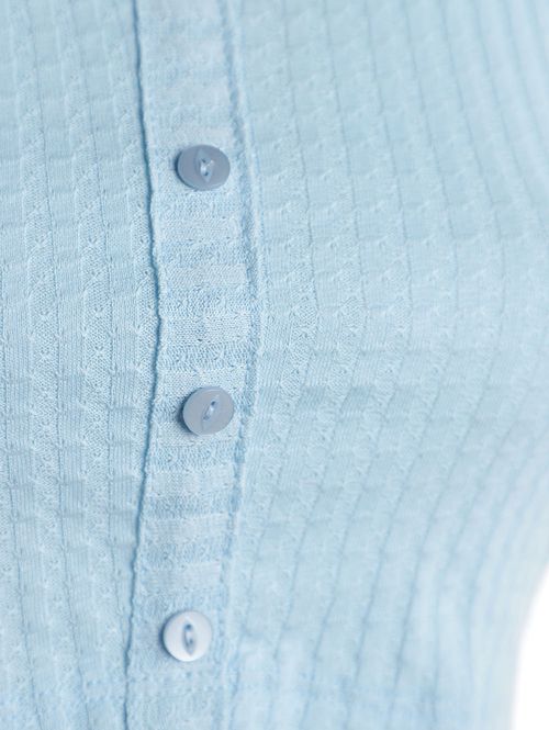 Blusa Regata Canelada Feminina AZUL CLARO