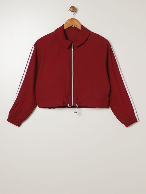 Casaco Viscose Listrado Juvenil Para Menina - BORDO