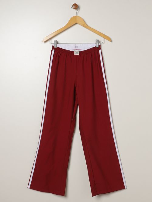 Calça Legging Listrada Juvenil Para Menina - BORDO