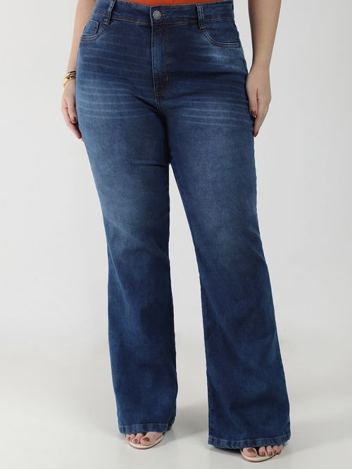 Calça Jeans Flare Plus Size Feminina AZUL