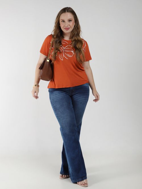 Calça Jeans Flare Plus Size Feminina AZUL