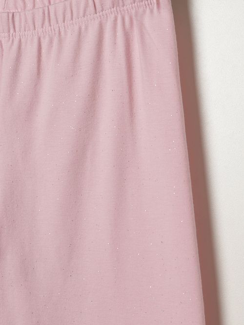 Calça Legging Cotton Glitter Infantil Para Menina- ROSA