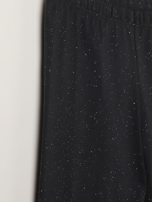 Calça Legging Cotton Glitter Infantil Para Menina- PRETO