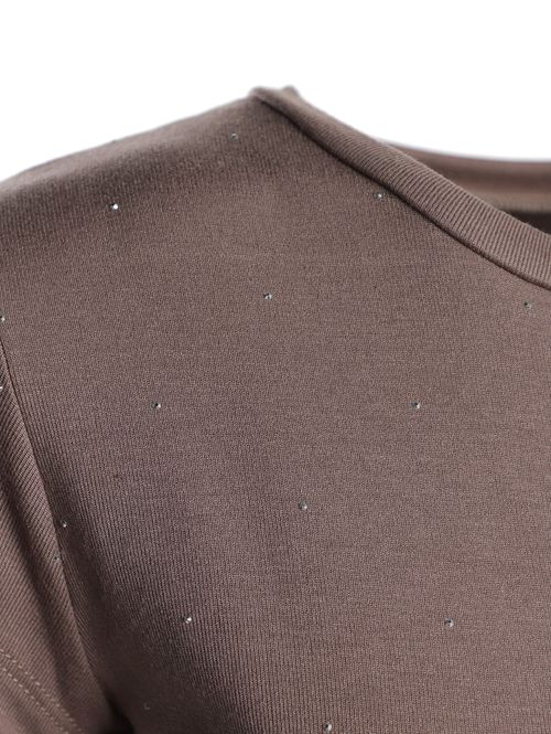 Blusa Malha Viscose Brilhos Eagle Rock Feminina CAQUI