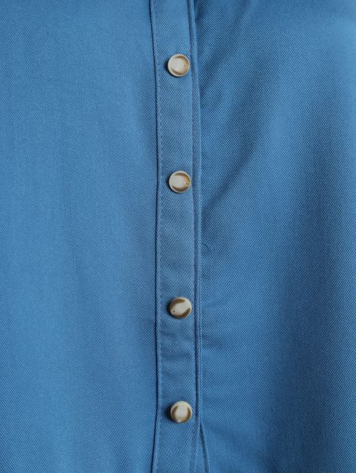 Blusa Botões Fake Feminina AZUL