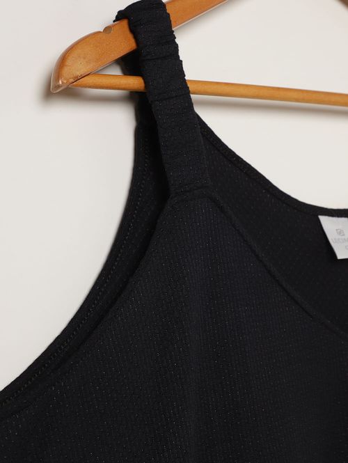 Blusa Malha Riviera Ampla Plus Size Feminina PRETO