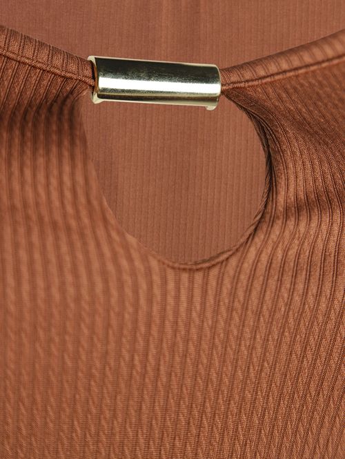 Vestido Texturizado Midi Autentique Feminino CARAMELO