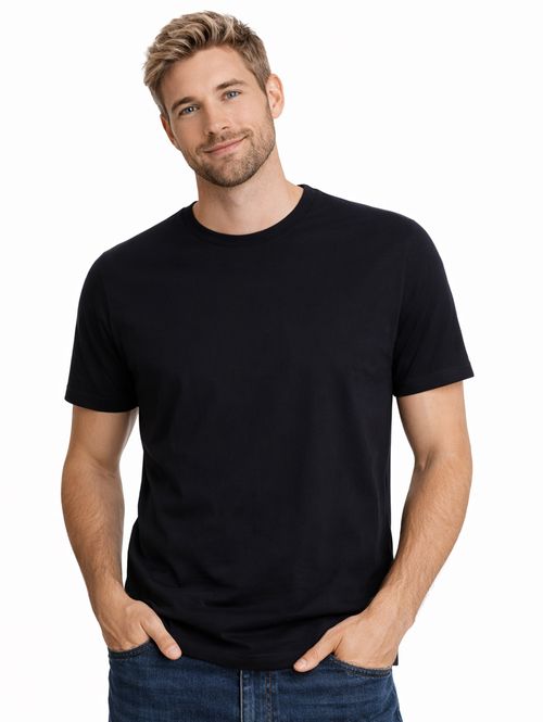 Camiseta Básica Manga Curta Masculina Preto